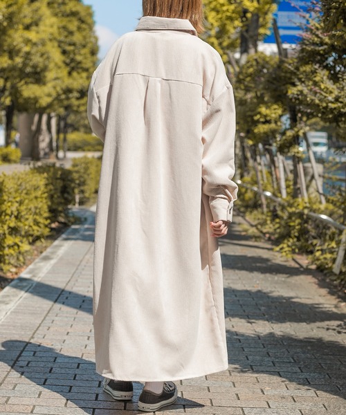 PairPair（ペアペア）の「コーデュロイシャツワンピース（ワンピース・レディース・グレイッシュブルー/ブラウン/アイボリー・FREE）」の21枚目の写真