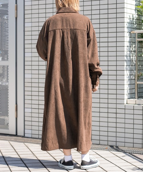PairPair（ペアペア）の「コーデュロイシャツワンピース（ワンピース・レディース・グレイッシュブルー/ブラウン/アイボリー・FREE）」の19枚目の写真