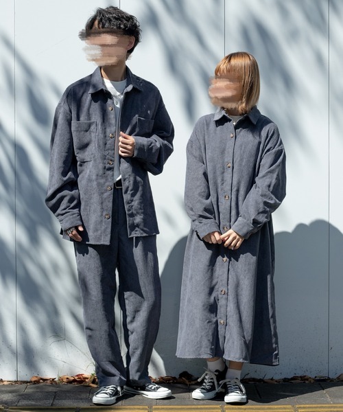 PairPair（ペアペア）の「コーデュロイシャツワンピース（ワンピース・レディース・グレイッシュブルー/ブラウン/アイボリー・FREE）」の17枚目の写真