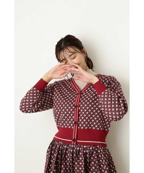 JILL STUART（ジルスチュアート）の「◆キエラジャガードニット（カーディガン/ボレロ・レディース・カーキ/ボルドー・FREE）」の20枚目の写真