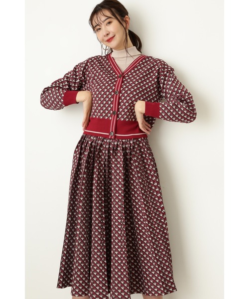 JILL STUART（ジルスチュアート）の「◆キエラジャガードニット（カーディガン/ボレロ・レディース・カーキ/ボルドー・FREE）」の3枚目の写真