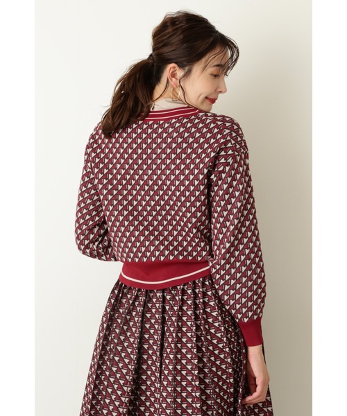 JILL STUART（ジルスチュアート）の「◆キエラジャガードニット（カーディガン/ボレロ・レディース・カーキ/ボルドー・FREE）」の7枚目の写真