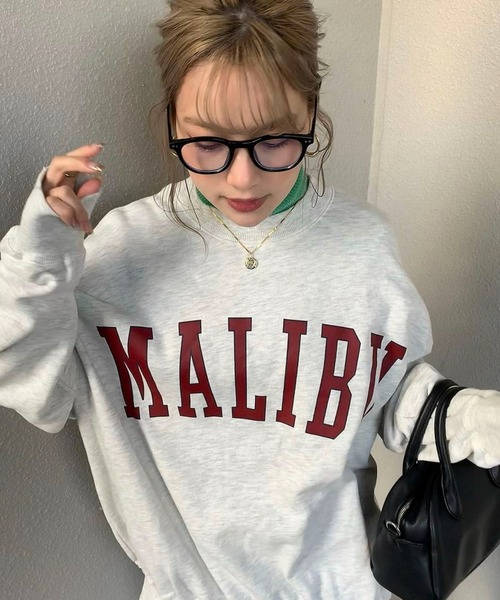 byYOUANCE（バイユアンス）の「ダメージグラフィックスウェット（スウェット・レディース・オートミール/アイボリー/グリーン/スミクロ/ピンク/サックスブルー/ブラック・FREE）」の5枚目の写真