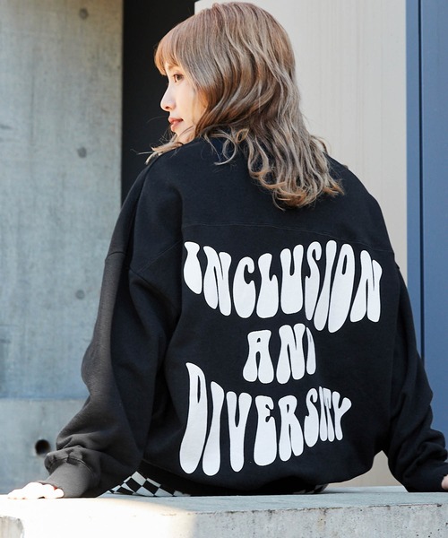 byYOUANCE（バイユアンス）の「ダメージグラフィックスウェット（スウェット・レディース・オートミール/アイボリー/グリーン/スミクロ/ピンク/サックスブルー/ブラック・FREE）」の3枚目の写真