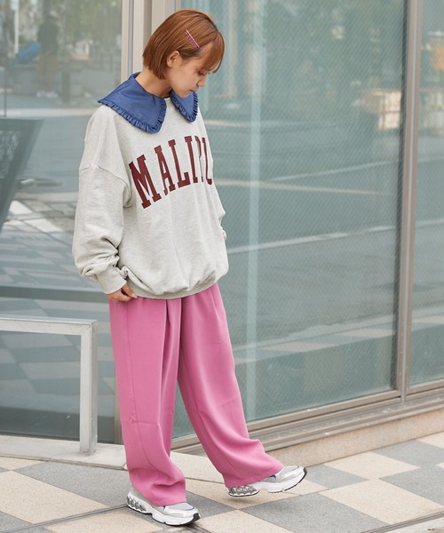 byYOUANCE（バイユアンス）の「ダメージグラフィックスウェット（スウェット・レディース・オートミール/アイボリー/グリーン/スミクロ/ピンク/サックスブルー/ブラック・FREE）」の22枚目の写真