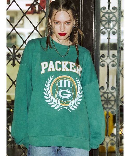 NFL（ナショナルフットボールリーグ　）の「【コラボ】NFL PACKERSプルオーバー【カレッジスウェット/トレーナー】（スウェット・レディース・グレー/ブラック/グリーン・MEDIUM）」の13枚目の写真