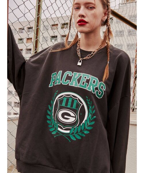 NFL（ナショナルフットボールリーグ　）の「【コラボ】NFL PACKERSプルオーバー【カレッジスウェット/トレーナー】（スウェット・レディース・グレー/ブラック/グリーン・MEDIUM）」の19枚目の写真