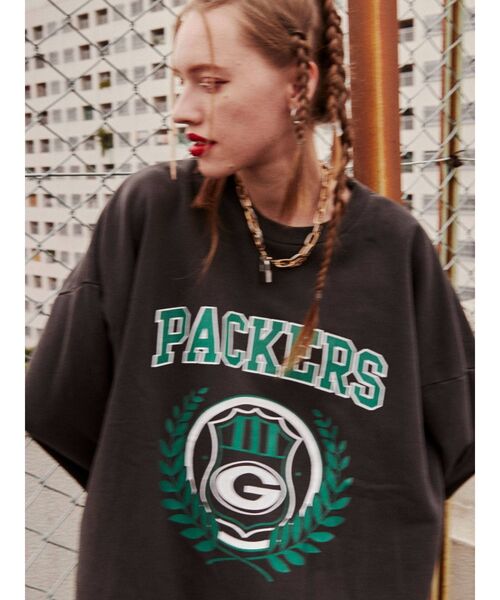NFL（ナショナルフットボールリーグ　）の「【コラボ】NFL PACKERSプルオーバー【カレッジスウェット/トレーナー】（スウェット・レディース・グレー/ブラック/グリーン・MEDIUM）」の15枚目の写真