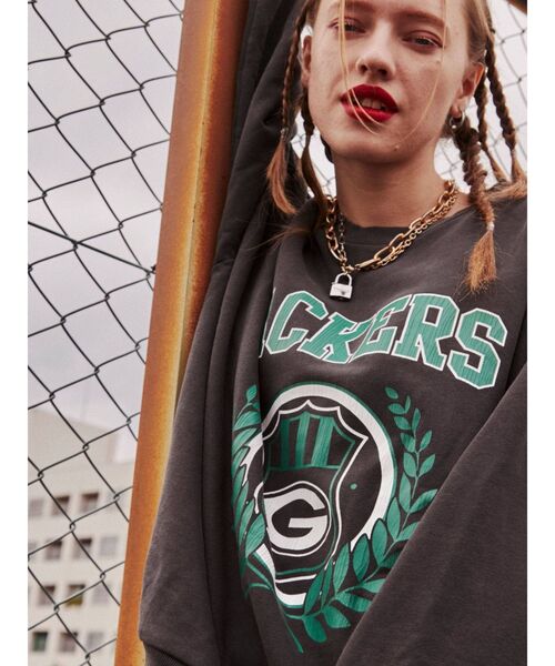 NFL（ナショナルフットボールリーグ　）の「【コラボ】NFL PACKERSプルオーバー【カレッジスウェット/トレーナー】（スウェット・レディース・グレー/ブラック/グリーン・MEDIUM）」の20枚目の写真