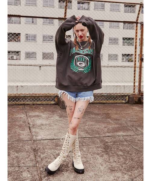 NFL（ナショナルフットボールリーグ　）の「【コラボ】NFL PACKERSプルオーバー【カレッジスウェット/トレーナー】（スウェット・レディース・グレー/ブラック/グリーン・MEDIUM）」の16枚目の写真