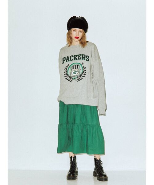 NFL（ナショナルフットボールリーグ　）の「【コラボ】NFL PACKERSプルオーバー【カレッジスウェット/トレーナー】（スウェット・レディース・グレー/ブラック/グリーン・MEDIUM）」の11枚目の写真