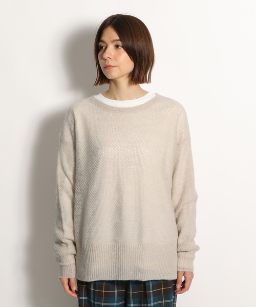 niko and...(ニコアンド)の「洗えるアルパカ混ボートネックニットプルオーバー(ニット/セーター・レディース・ベージュ/ピンク/ライトグリーン・FREE)」の6枚目の写真