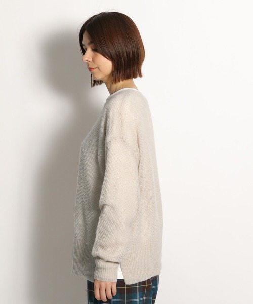 niko and...(ニコアンド)の「洗えるアルパカ混ボートネックニットプルオーバー(ニット/セーター・レディース・ベージュ/ピンク/ライトグリーン・FREE)」の7枚目の写真