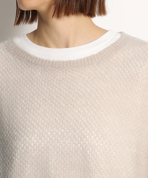 niko and...(ニコアンド)の「洗えるアルパカ混ボートネックニットプルオーバー(ニット/セーター・レディース・ベージュ/ピンク/ライトグリーン・FREE)」の9枚目の写真