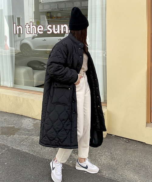 me+em select（ミームセレクト）の「スタンドカラーキルティングロング