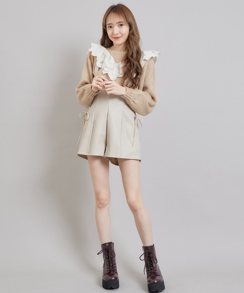 TITTY&CO.（ティティーアンドコー）の「コットンレースニットトップス（ニット/セーター・レディース・ベージュ/グレー/オフホワイト・FREE）」の10枚目の写真