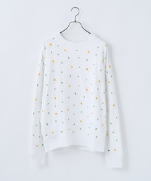 niche. | 【niche./ニッチ】Flower EMB C/N Sweat/フラワー刺繍クルーネックスウェット(スウェット)