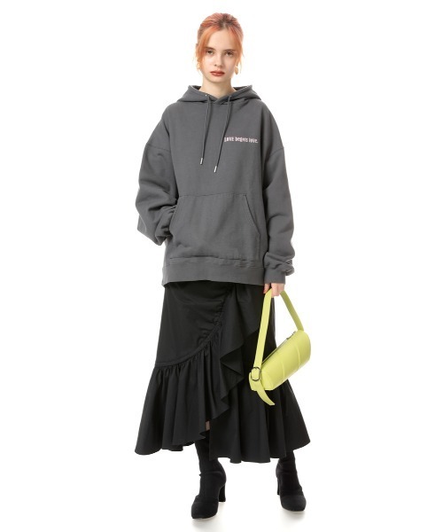 SLY（スライ）の「BIG SIZE HOODIE/ビッグサイズフーディー（パーカー・レディース・ライトブラック/オレンジ・FREE）」の13枚目の写真