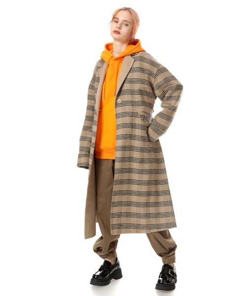 SLY（スライ）の「BIG SIZE HOODIE/ビッグサイズフーディー（パーカー・レディース・ライトブラック/オレンジ・FREE）」の16枚目の写真