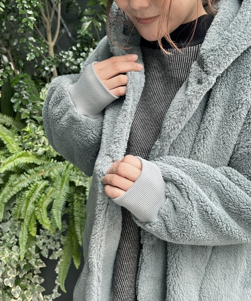 PUAL CE CIN（ピュアルセシン）の「【一部WEB限定】両面ボアコート（その他アウター・レディース・ライトグレー/ブラック/ベージュ/グリーン/アイボリー/ブルーグレー・FREE）」の14枚目の写真