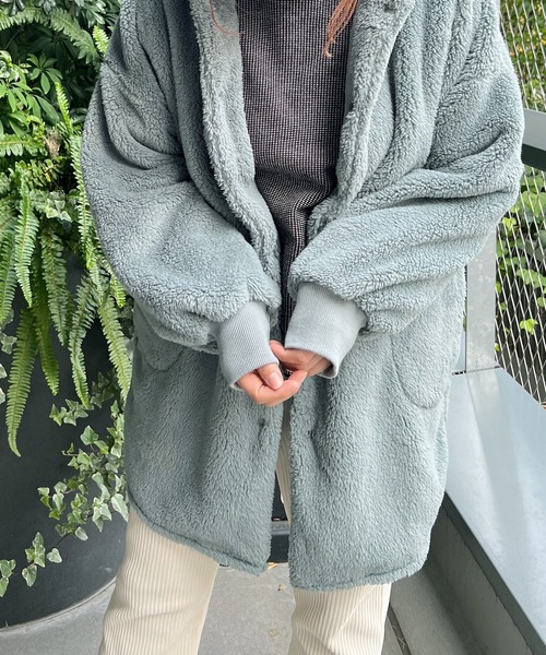 PUAL CE CIN（ピュアルセシン）の「【一部WEB限定】両面ボアコート（その他アウター・レディース・ライトグレー/ブラック/ベージュ/グリーン/アイボリー/ブルーグレー・FREE）」の13枚目の写真