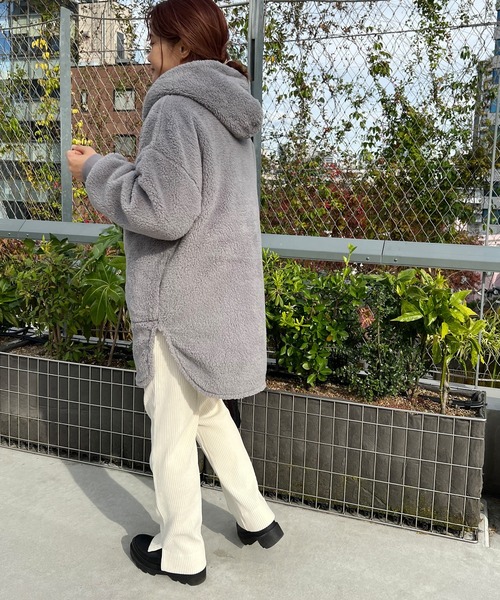 PUAL CE CIN（ピュアルセシン）の「【一部WEB限定】両面ボアコート（その他アウター・レディース・ライトグレー/ブラック/ベージュ/グリーン/アイボリー/ブルーグレー・FREE）」の11枚目の写真