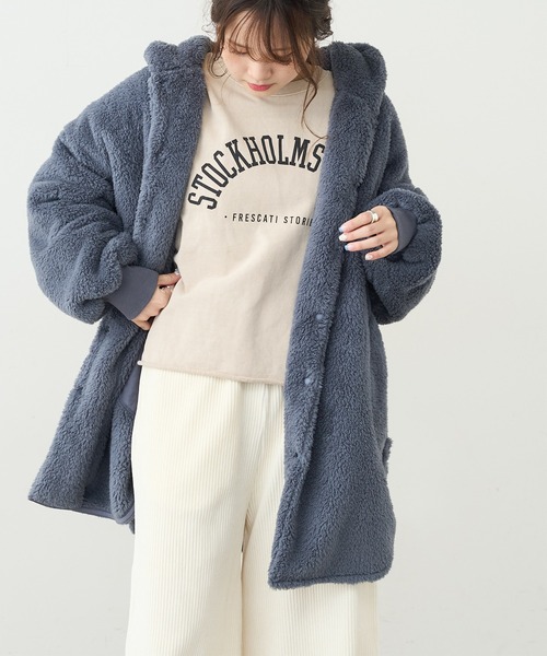 PUAL CE CIN（ピュアルセシン）の「【一部WEB限定】両面ボアコート（その他アウター・レディース・ライトグレー/ブラック/ベージュ/グリーン/アイボリー/ブルーグレー・FREE）」の19枚目の写真