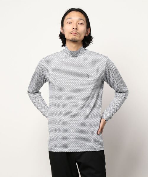 Puジャガード半袖ハイネックカットソー ＜スイッチ柄＞ | PEARLY
