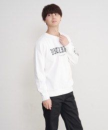 【BLUE STANDARD/ブルースタンダード】あったか裏起毛 プリントスウェット クルートレーナー