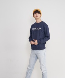 【BLUE STANDARD/ブルースタンダード】あったか裏起毛 プリントスウェット クルートレーナー