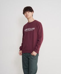 【BLUE STANDARD/ブルースタンダード】あったか裏起毛 プリントスウェット クルートレーナー
