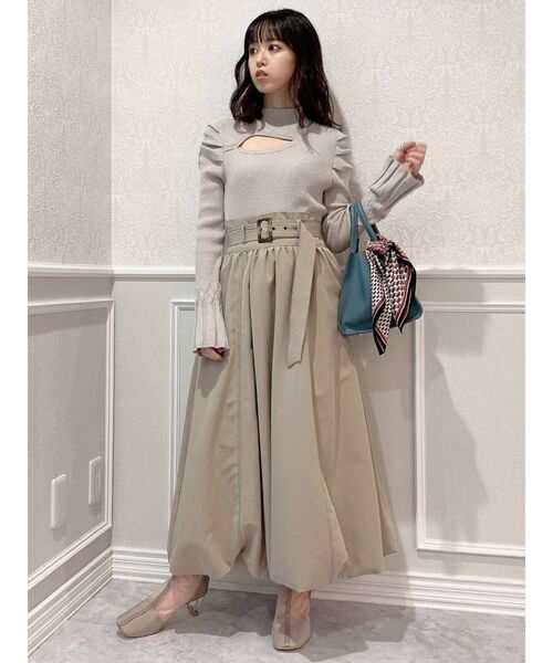 dazzlin（ダズリン）の「デコルテオープンリブニットトップス（ニット/セーター・レディース・グレー/ブラック/グリーン・FREE）」の6枚目の写真