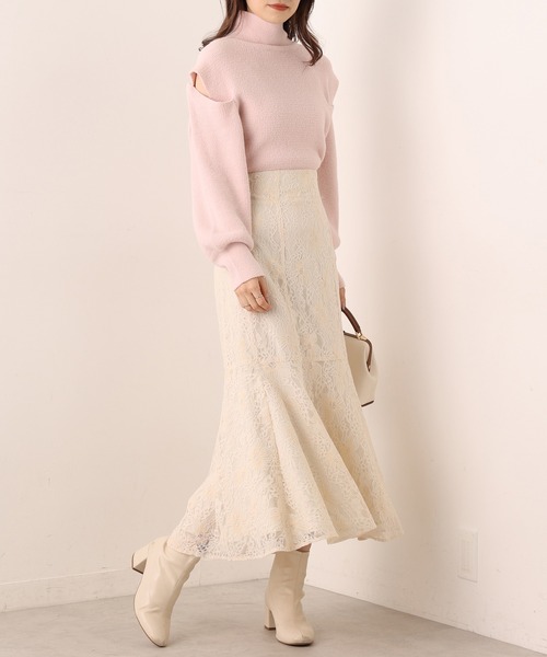 one after another NICE CLAUP(ワンアフターアナザーナイスクラップ)の「ボタンの位置で印象が変わる!肩ボタンハイネックニット(ニット/セーター・レディース・アイボリー/ブラック/グレー/ピンク・FREE)」の19枚目の写真