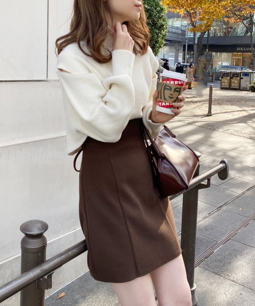 one after another NICE CLAUP(ワンアフターアナザーナイスクラップ)の「ボタンの位置で印象が変わる!肩ボタンハイネックニット(ニット/セーター・レディース・アイボリー/ブラック/グレー/ピンク・FREE)」の18枚目の写真