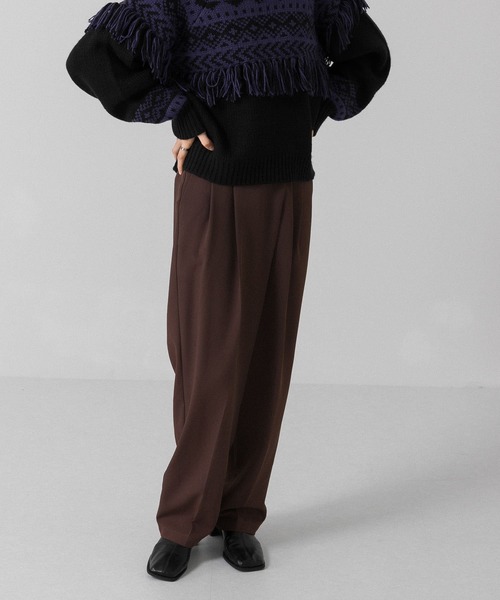 KBF(ケイビーエフ)の「ハイウエストラップパンツ(その他パンツ・レディース・イエロー系その他/ベージュ/ダークブラウン・ONE)」の7枚目の写真