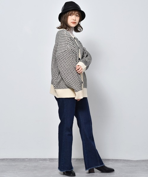 RETRO GIRL(レトロガール)の「柄アソート2WAYカーディガン(カーディガン/ボレロ・レディース・ブラック/ダークブラウン/ブルー/ホワイト系その他/イエロー・FREE)」の12枚目の写真