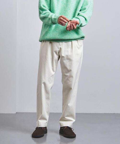 UNITED ARROWS(ユナイテッドアローズ)の「<UNITED ARROWS> オーガニックコットン ニドム 2プリーツ チノパンツ(チノパンツ・メンズ・ダークグリーン/ベージュ/ナチュラル・L/XL/M/S)」の6枚目の写真