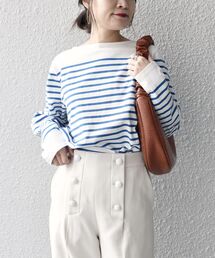 SHIPS | 〈手洗い可能〉パネルボーダーロングスリーブプルオーバー◆(Tシャツ/カットソー)