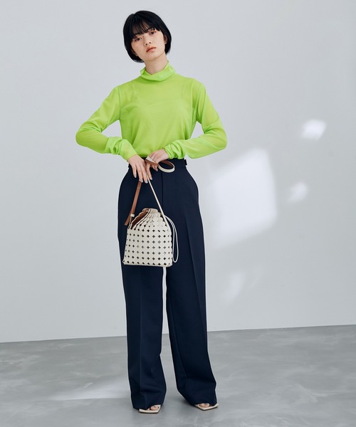 ADAM ET ROPE'（アダムエロペ）の「シアーメローシフォンタートル（Tシャツ/カットソー・レディース・ホワイト/ブルー/ミント・FREE）」の13枚目の写真