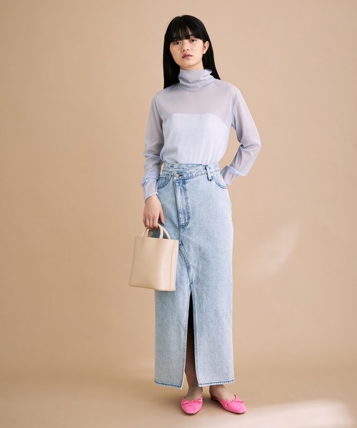 ADAM ET ROPE'（アダムエロペ）の「シアーメローシフォンタートル（Tシャツ/カットソー・レディース・ホワイト/ブルー/ミント・FREE）」の17枚目の写真