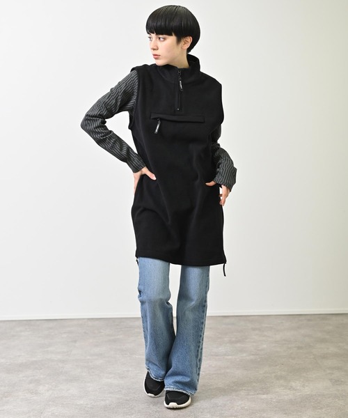 STUSSY（ステューシー）の「STUSSY (ステューシー) POLAR ロング丈 フルジップベスト（ベスト・レディース・ブラック・M/L）」の9枚目の写真