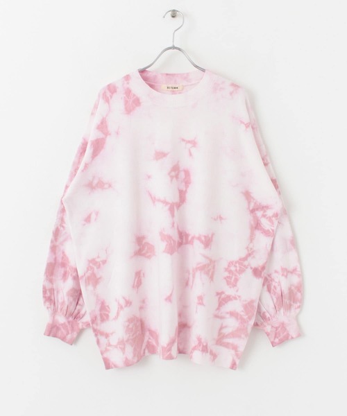 HEYUMM(ヘユム)の「カラフルタイダイニットトップ(ニット/セーター・レディース・ブルー/ピンク/イエロー・ONE)」の4枚目の写真