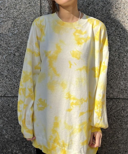 HEYUMM(ヘユム)の「カラフルタイダイニットトップ(ニット/セーター・レディース・ブルー/ピンク/イエロー・ONE)」の11枚目の写真