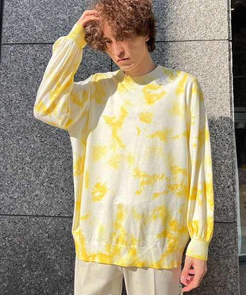 HEYUMM(ヘユム)の「カラフルタイダイニットトップ(ニット/セーター・レディース・ブルー/ピンク/イエロー・ONE)」の13枚目の写真