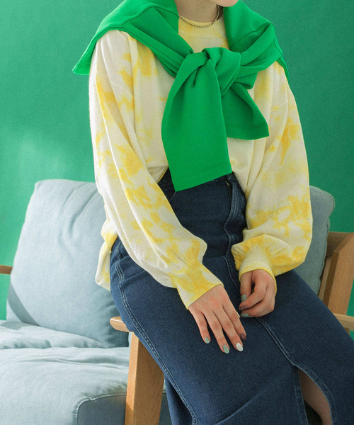 HEYUMM(ヘユム)の「カラフルタイダイニットトップ(ニット/セーター・レディース・ブルー/ピンク/イエロー・ONE)」の16枚目の写真