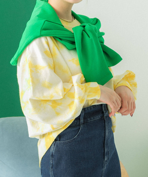 HEYUMM(ヘユム)の「カラフルタイダイニットトップ(ニット/セーター・レディース・ブルー/ピンク/イエロー・ONE)」の18枚目の写真