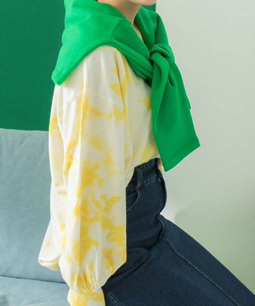 HEYUMM(ヘユム)の「カラフルタイダイニットトップ(ニット/セーター・レディース・ブルー/ピンク/イエロー・ONE)」の20枚目の写真