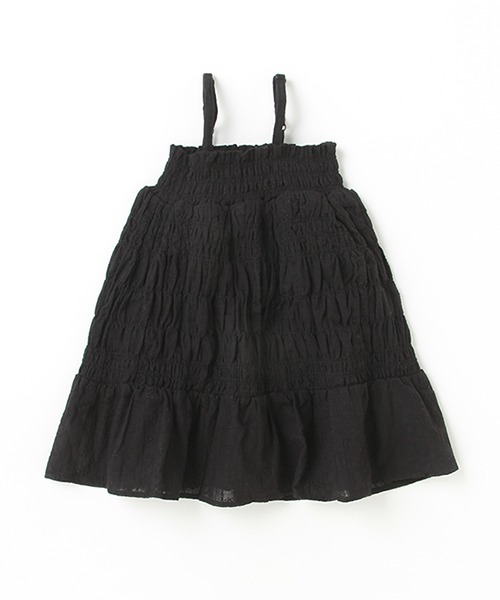 petit main（プティマイン）の「【リンク】2wayシャーリングスカート（スカート・キッズ・グリーン/クリーム/ブラック・M/S/L）」の2枚目の写真