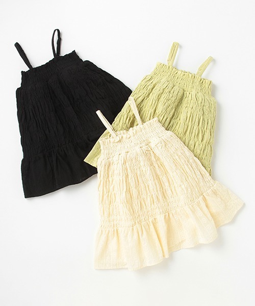 petit main（プティマイン）の「【リンク】2wayシャーリングスカート（スカート・キッズ・グリーン/クリーム/ブラック・M/S/L）」の6枚目の写真