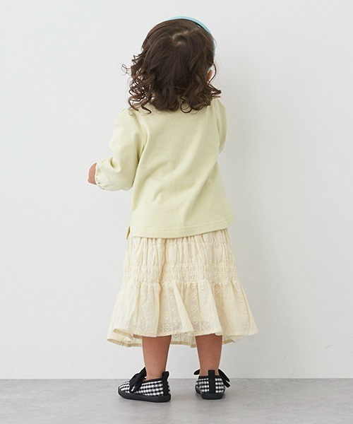 petit main（プティマイン）の「【リンク】2wayシャーリングスカート（スカート・キッズ・グリーン/クリーム/ブラック・M/S/L）」の16枚目の写真